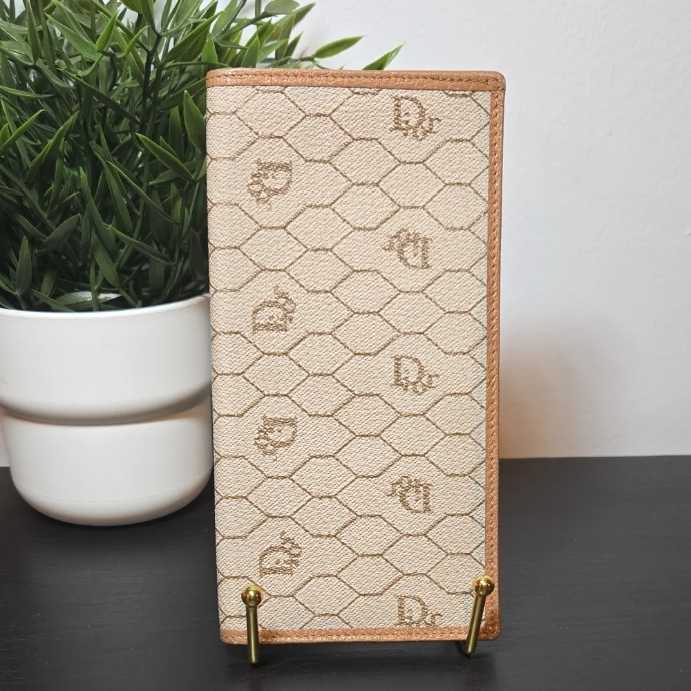 CHRISTIAN DIOR Honeycomb Long Wallet
